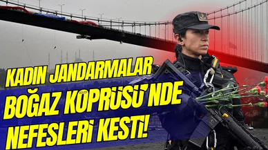 Kadın jandarmalar, 15 Temmuz Şehitler Köprüsü'nden halatlarla indi