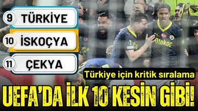Türkiye, UEFA’da "ilk 10" hedefini büyük oranda garantiledi