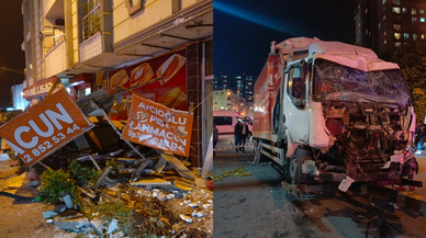 Esenyurt'ta yokuş aşağı kayan kamyon 11 araca çarptı