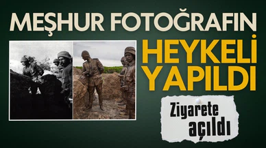 Meşhur fotoğrafın heykeli ziyarete açıldı