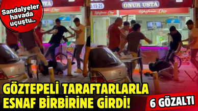 Göztepeli taraftarlarla esnaf birbirine girdi!