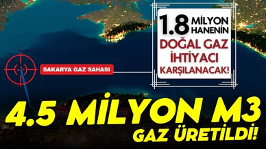 Sakarya Gaz Sahası, 1.8 milyon hanenin ihtiyacını karşılayacak
