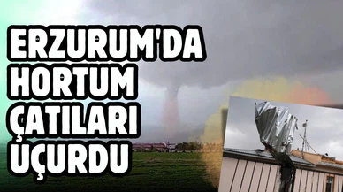Erzurum'da hortum çatıları uçurdu