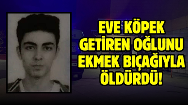 Eve köpek getiren oğlunu ekmek bıçağıyla öldürdü