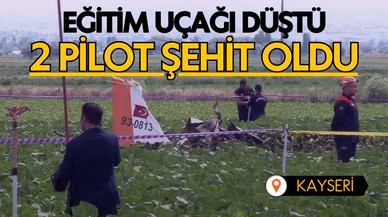 Kayseri'de askeri eğitim uçağı düştü! İki pilot şehit oldu