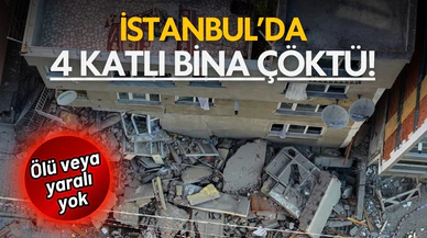 İstanbul'da bina çöktü!
