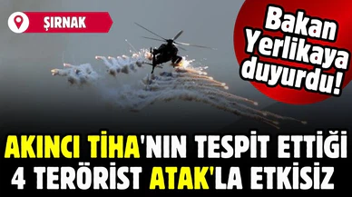 Şırnak'ta paramotorlu 4 terörist etkisiz