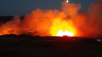 Bozcaada'da makilik alan kül oldu