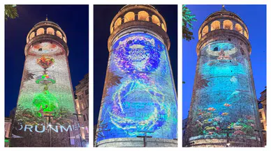 Galata Kulesi’nde “Sıfır Atık” temalı mapping gösterisi yapıldı