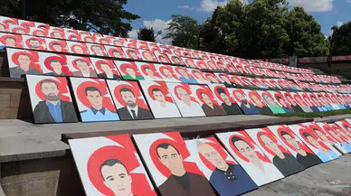 15 Temmuz şehitleri öğrencilerin fırçasıyla yeniden hayat buldu