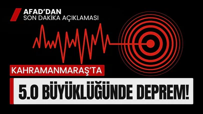 Kahramanmaraş'ta 5 büyüklüğünde deprem