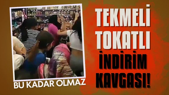 Kozmetik mağazasında tekmeli tokatlı kavga!