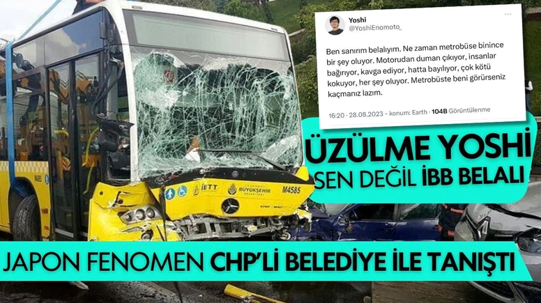 Japon fenomen Yoshi metrobüslerden dert yandı!