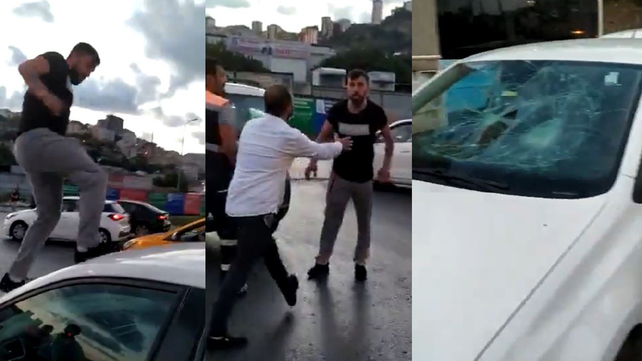 İstanbul'da maganda, kadın sürücüye ve aracına saldırdı