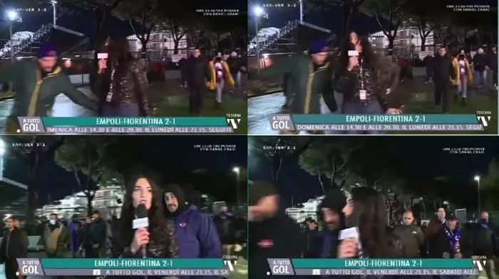 Kadın spor muhabiri Greta Beccaglia tacize uğradı! 1