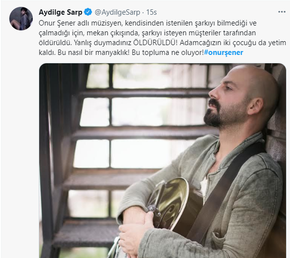 Müzisyen Onur Şener katledildi, sanat camiasından tepki yağdı! 3