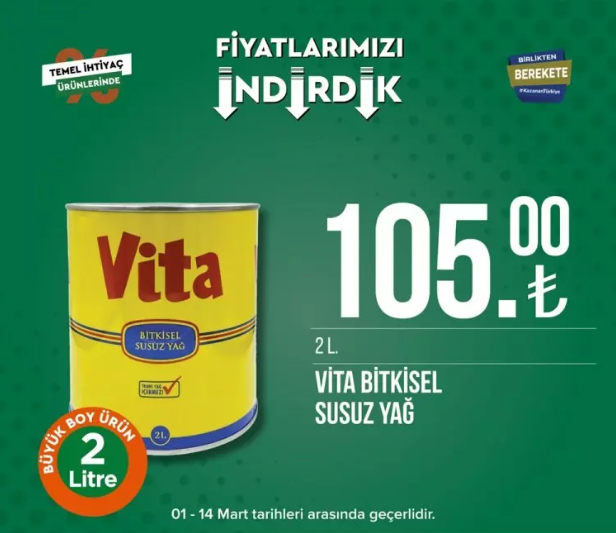 Tarım Kredi Kooperatifi Market, birçok üründe indirime gitti 7