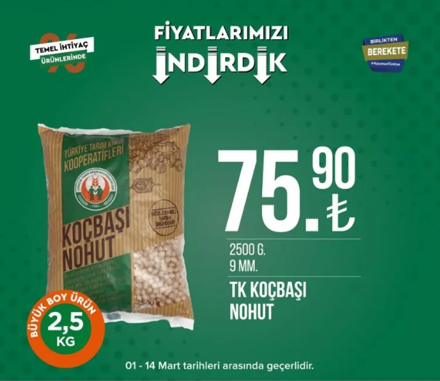 Tarım Kredi Kooperatifi Market, birçok üründe indirime gitti 14