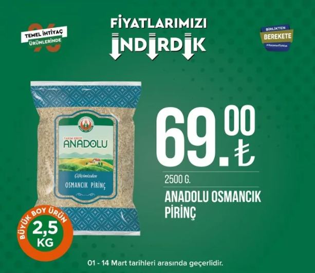 Tarım Kredi Kooperatifi Market, birçok üründe indirime gitti 17