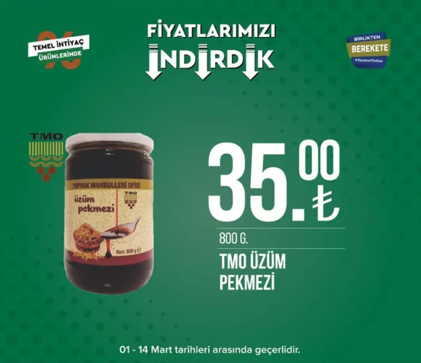 Tarım Kredi Kooperatifi Market, birçok üründe indirime gitti 18