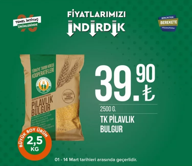 Tarım Kredi Kooperatifi Market, birçok üründe indirime gitti 19