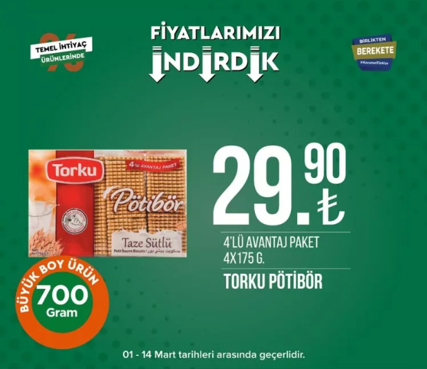 Tarım Kredi Kooperatifi Market, birçok üründe indirime gitti 20