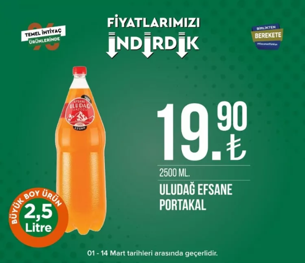 Tarım Kredi Kooperatifi Market, birçok üründe indirime gitti 26