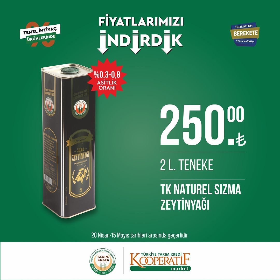 Tarım Kredi Kooperatif Market'te yeni indirimler! 40
