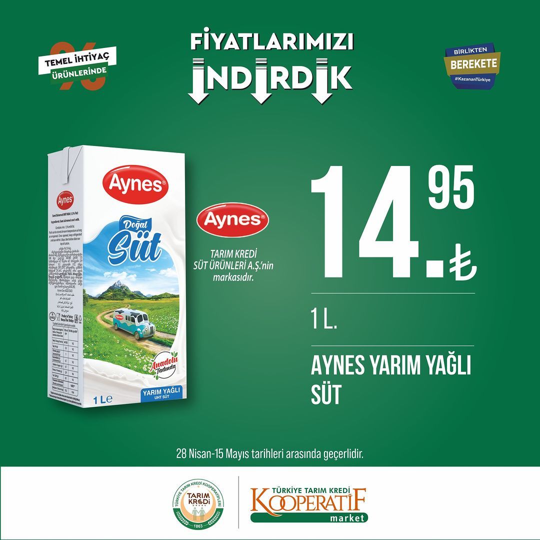 Tarım Kredi Kooperatif Market'te yeni indirimler! 28