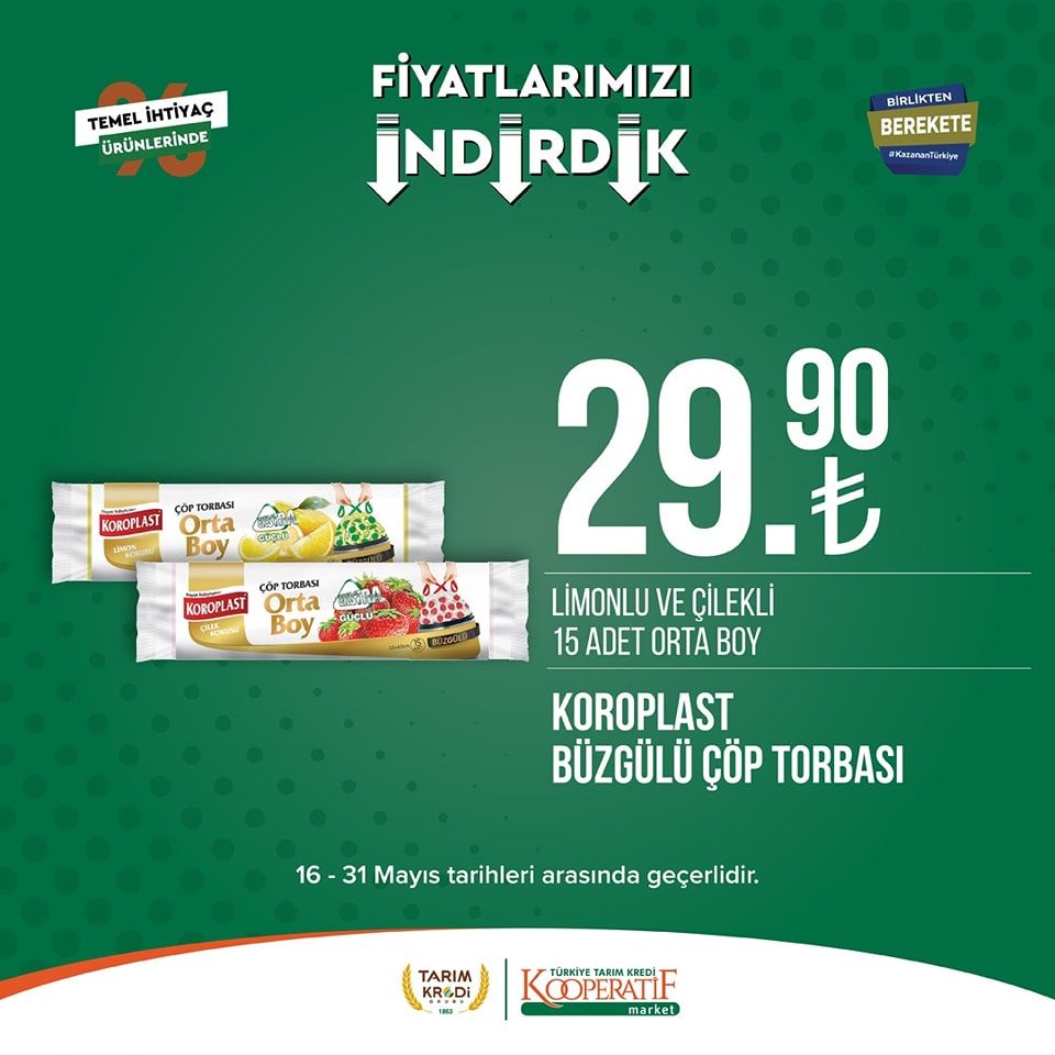 Tarım Kredi Kooperatifi Market'ten yeni indirim! 16