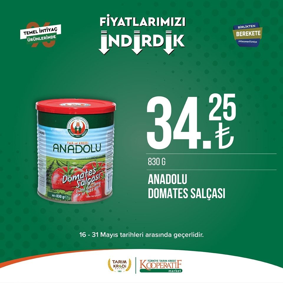 Tarım Kredi Kooperatifi Market'ten yeni indirim! 44