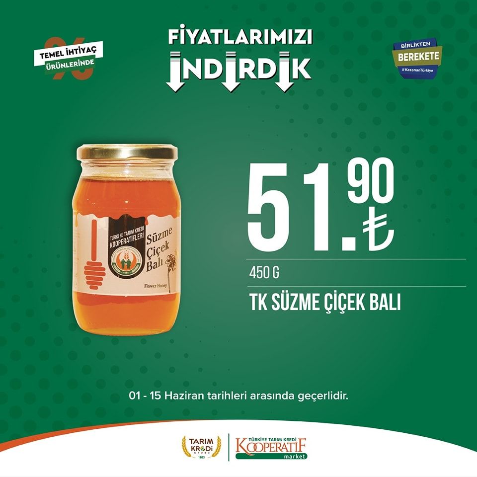 Tarım Kredi Kooperatifi Market'ten birçok üründe yeni indirim! 18