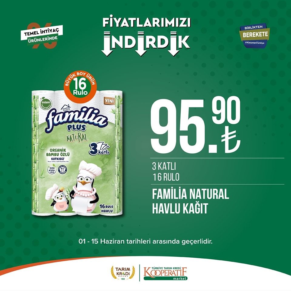 Tarım Kredi Kooperatifi Market'ten birçok üründe yeni indirim! 38