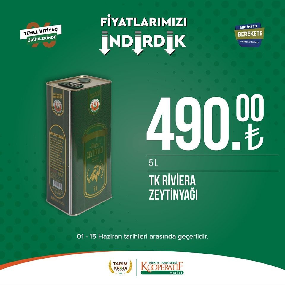 Tarım Kredi Kooperatifi Market'ten birçok üründe yeni indirim! 8