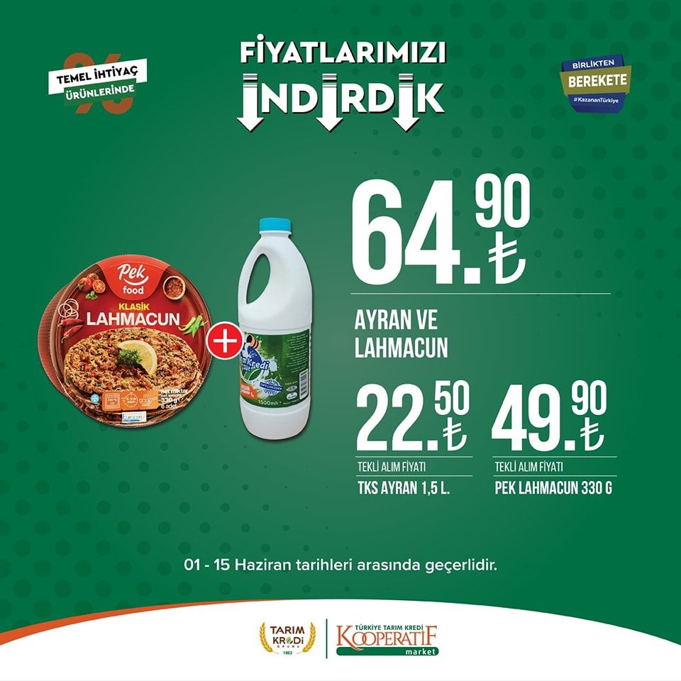 Tarım Kredi Kooperatifi Market'ten birçok üründe yeni indirim! 14