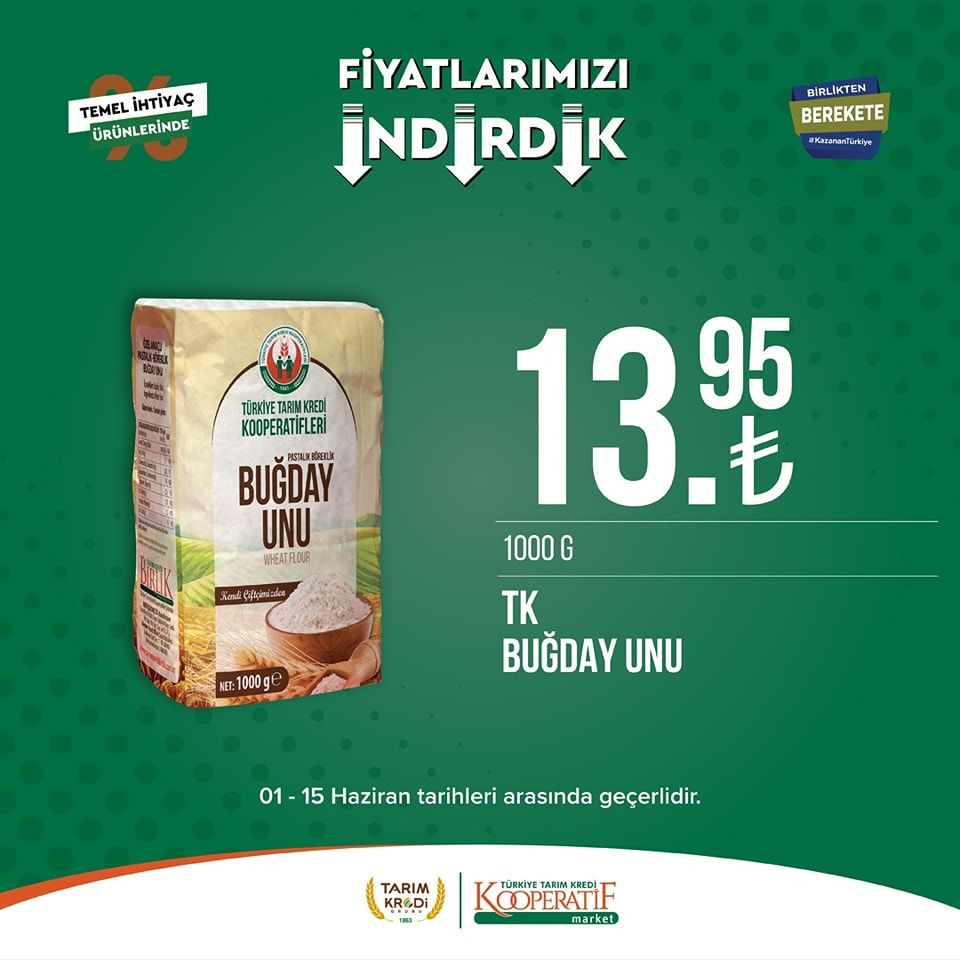 Tarım Kredi Kooperatifi Market'ten birçok üründe yeni indirim! 1