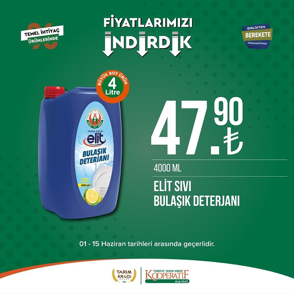 Tarım Kredi Kooperatifi Market'ten birçok üründe yeni indirim! 42