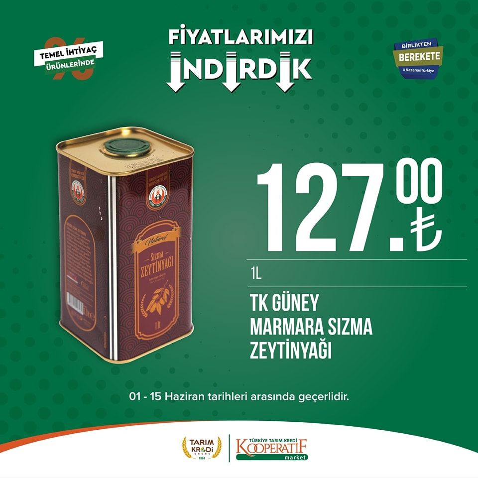 Tarım Kredi Kooperatifi Market'ten birçok üründe yeni indirim! 9