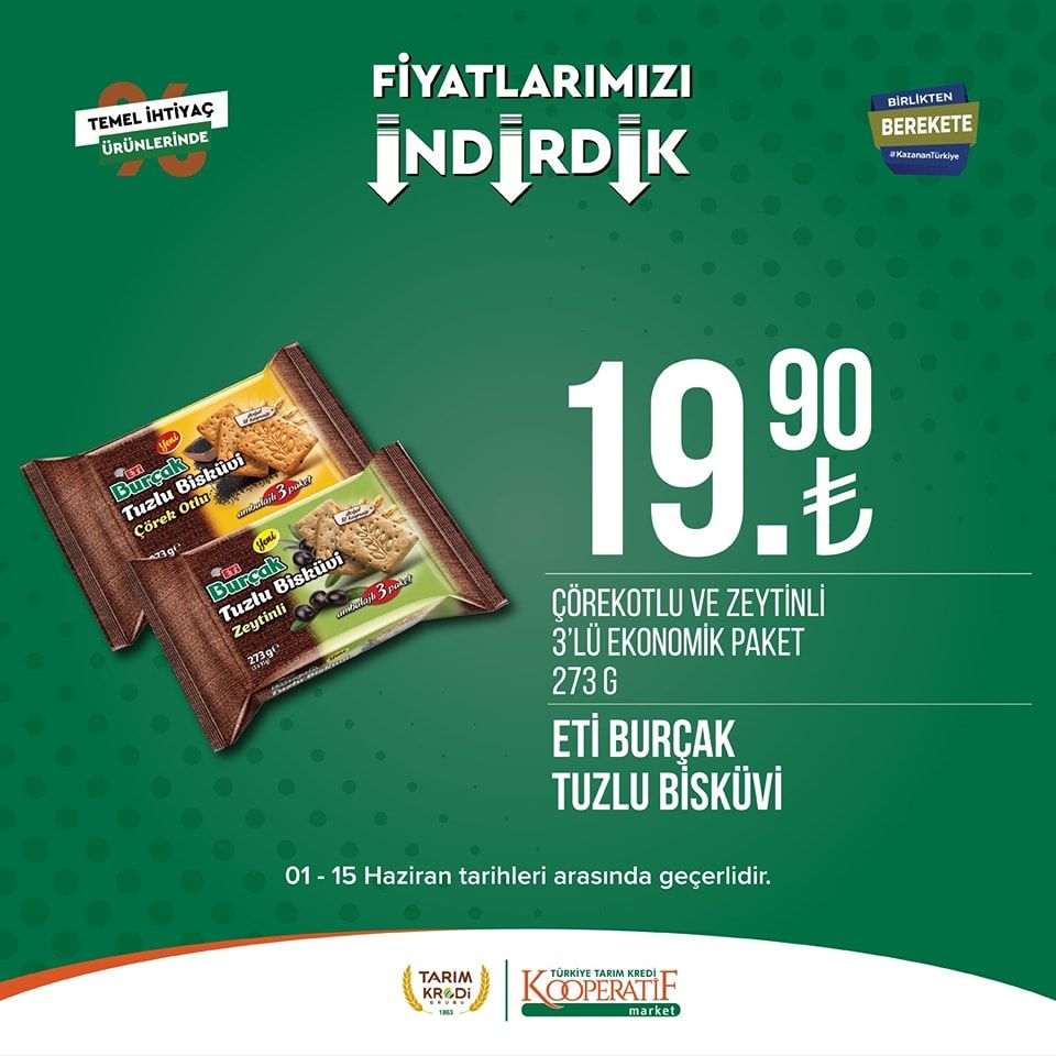Tarım Kredi Kooperatifi Market'ten birçok üründe yeni indirim! 25