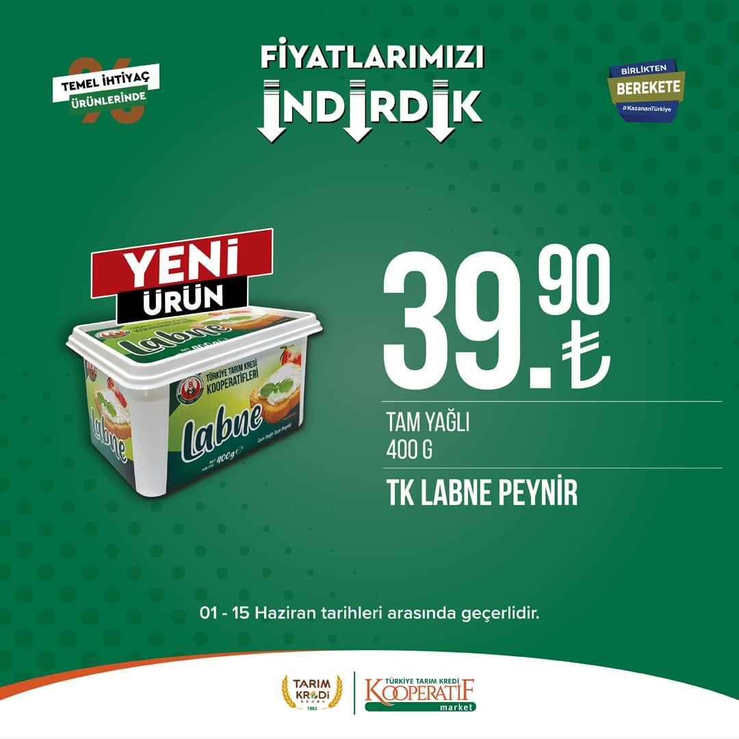 Tarım Kredi Kooperatifi Market'ten birçok üründe yeni indirim! 51