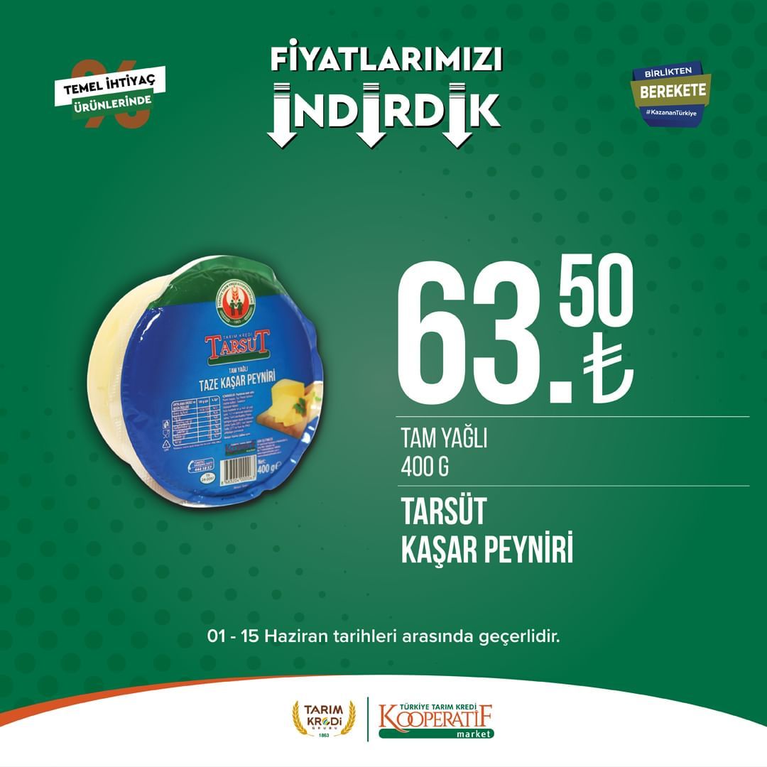 Tarım Kredi Kooperatifi Market'ten birçok üründe yeni indirim! 49