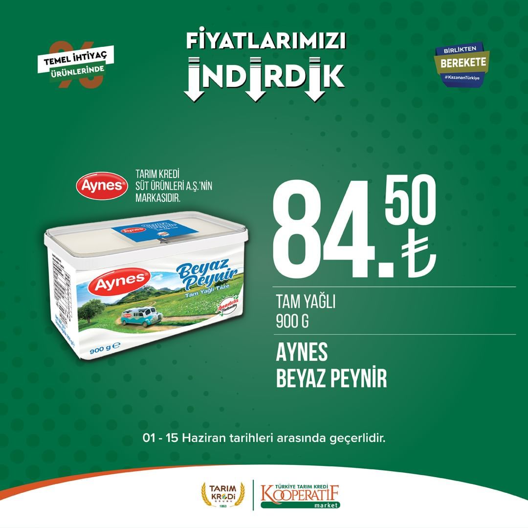 Tarım Kredi Kooperatifi Market'ten birçok üründe yeni indirim! 50