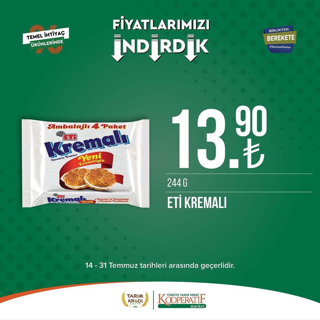 Tarım Kredi Market'ten temel ihtiyaç ürünlerinde büyük indirim! 24