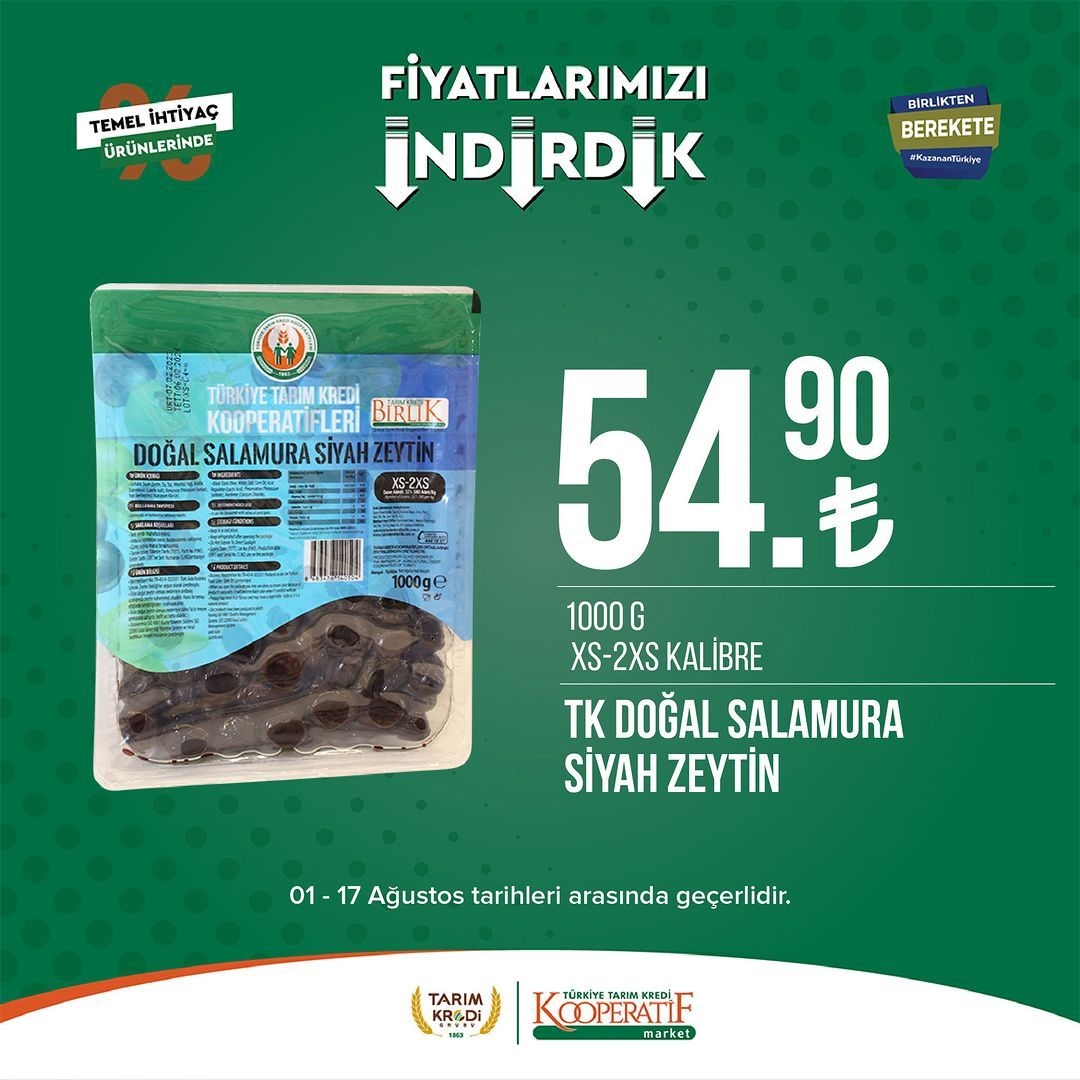 Tarım Kredi Market'ten seçili ürünlerde büyük indirim! 1