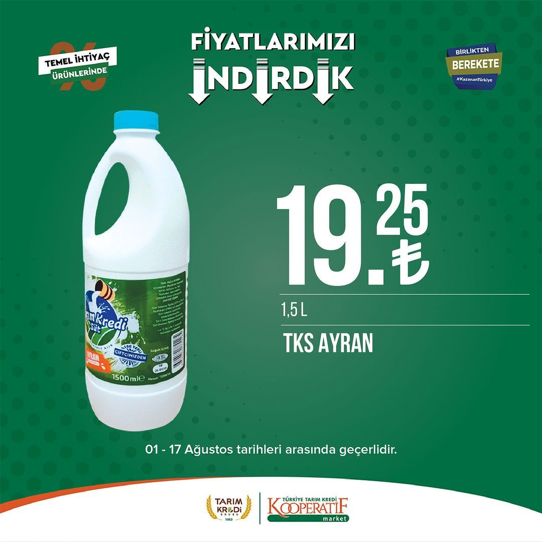 Tarım Kredi Market'ten seçili ürünlerde büyük indirim! 19