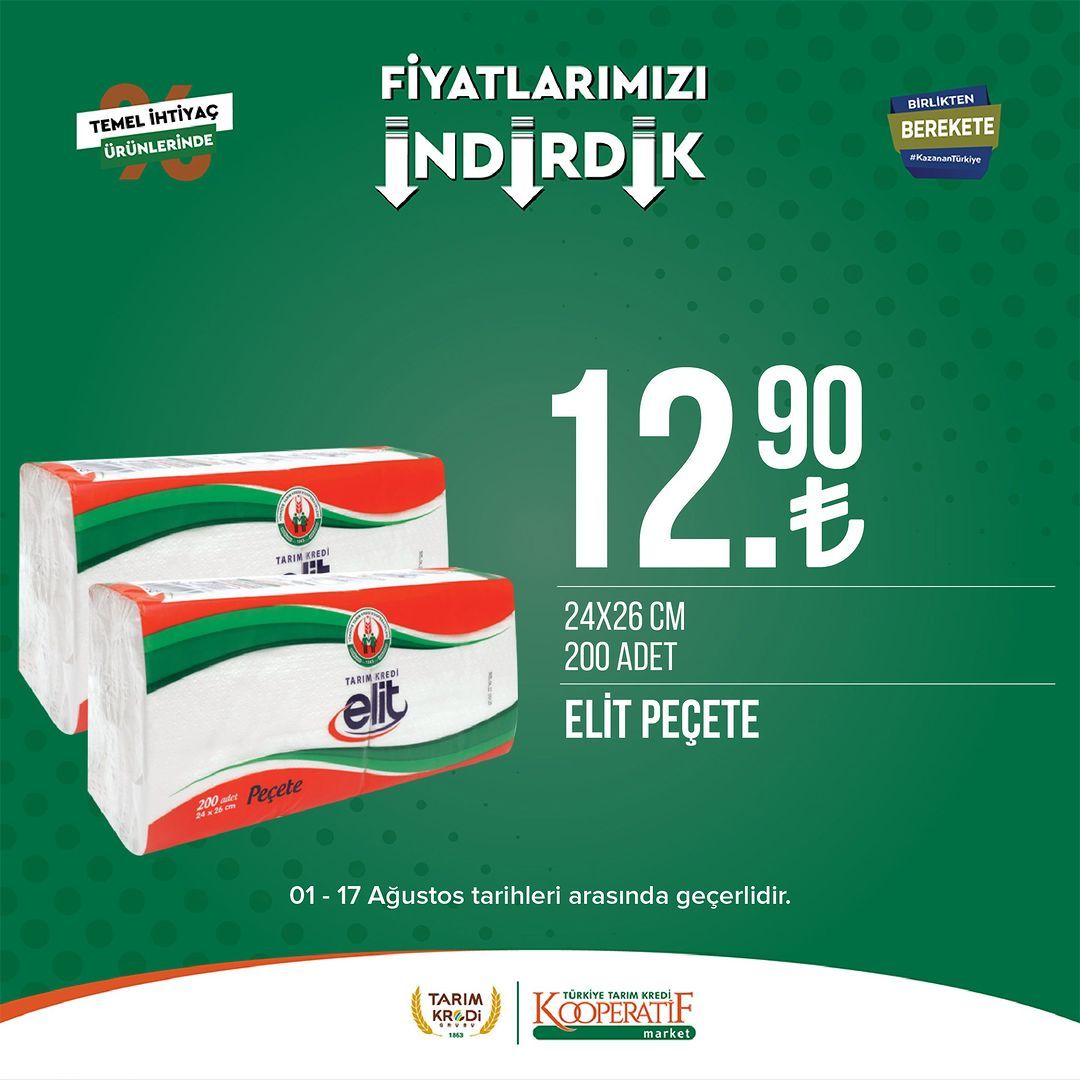 Tarım Kredi Market'ten seçili ürünlerde büyük indirim! 23