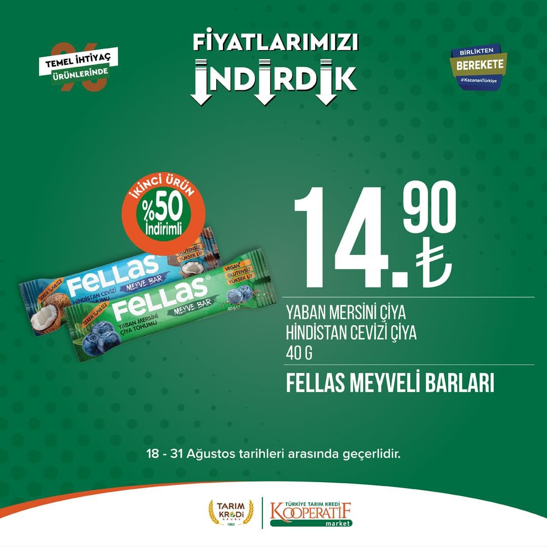 Tarım Kredi Market'te Ağustos ayı ikinci dönem indirimi başladı! 2