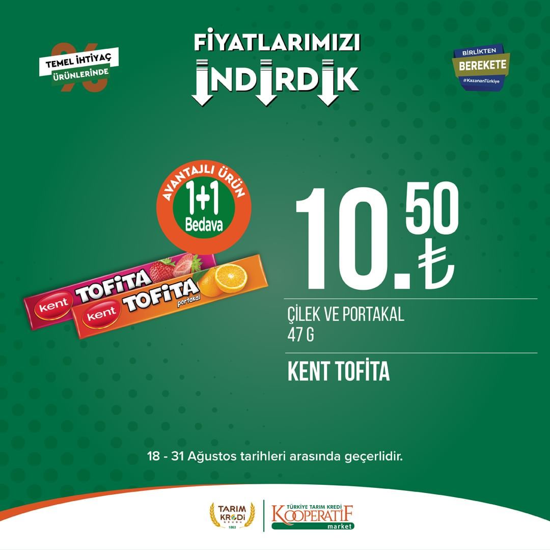 Tarım Kredi Market'te Ağustos ayı ikinci dönem indirimi başladı! 7