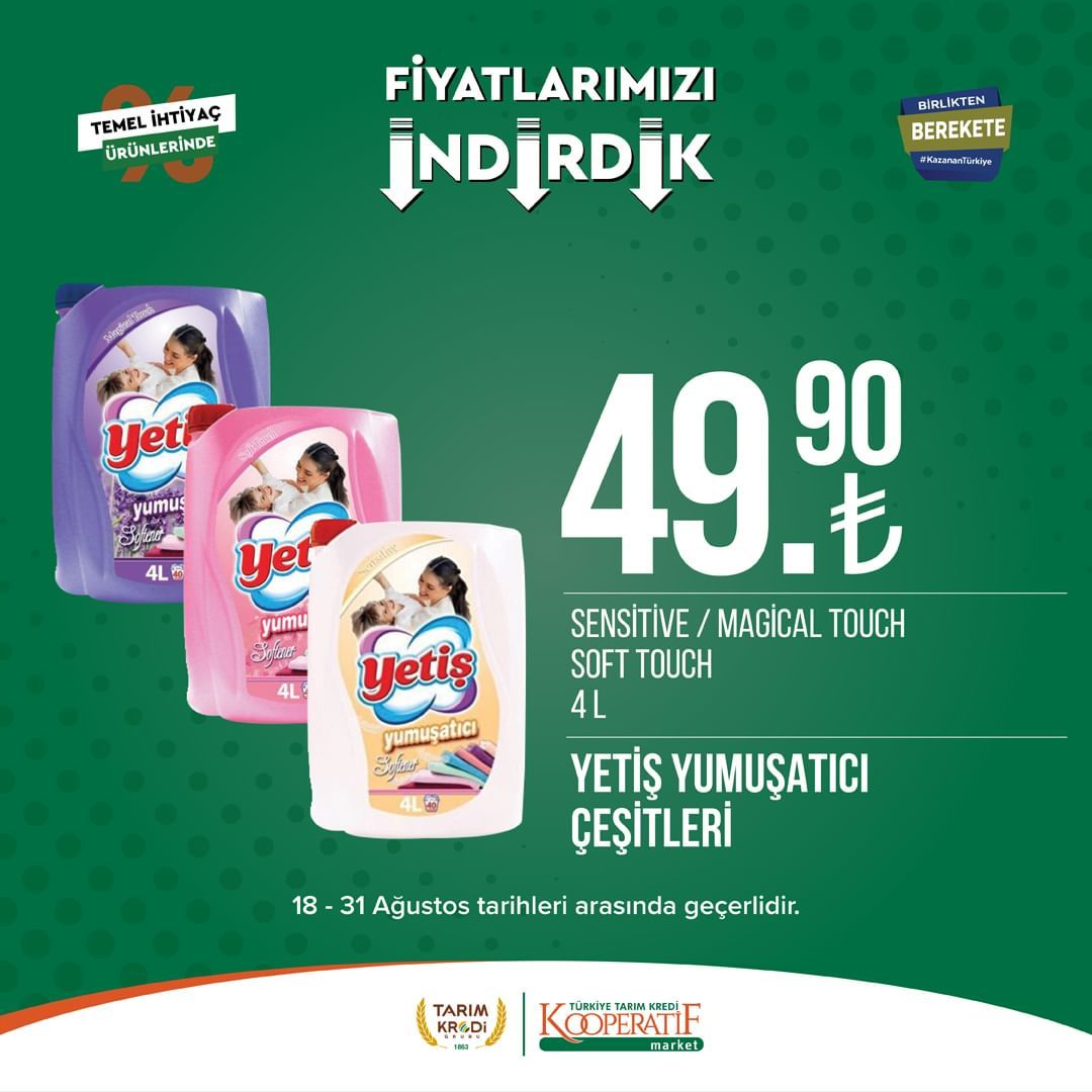 Tarım Kredi Market'te Ağustos ayı ikinci dönem indirimi başladı! 10