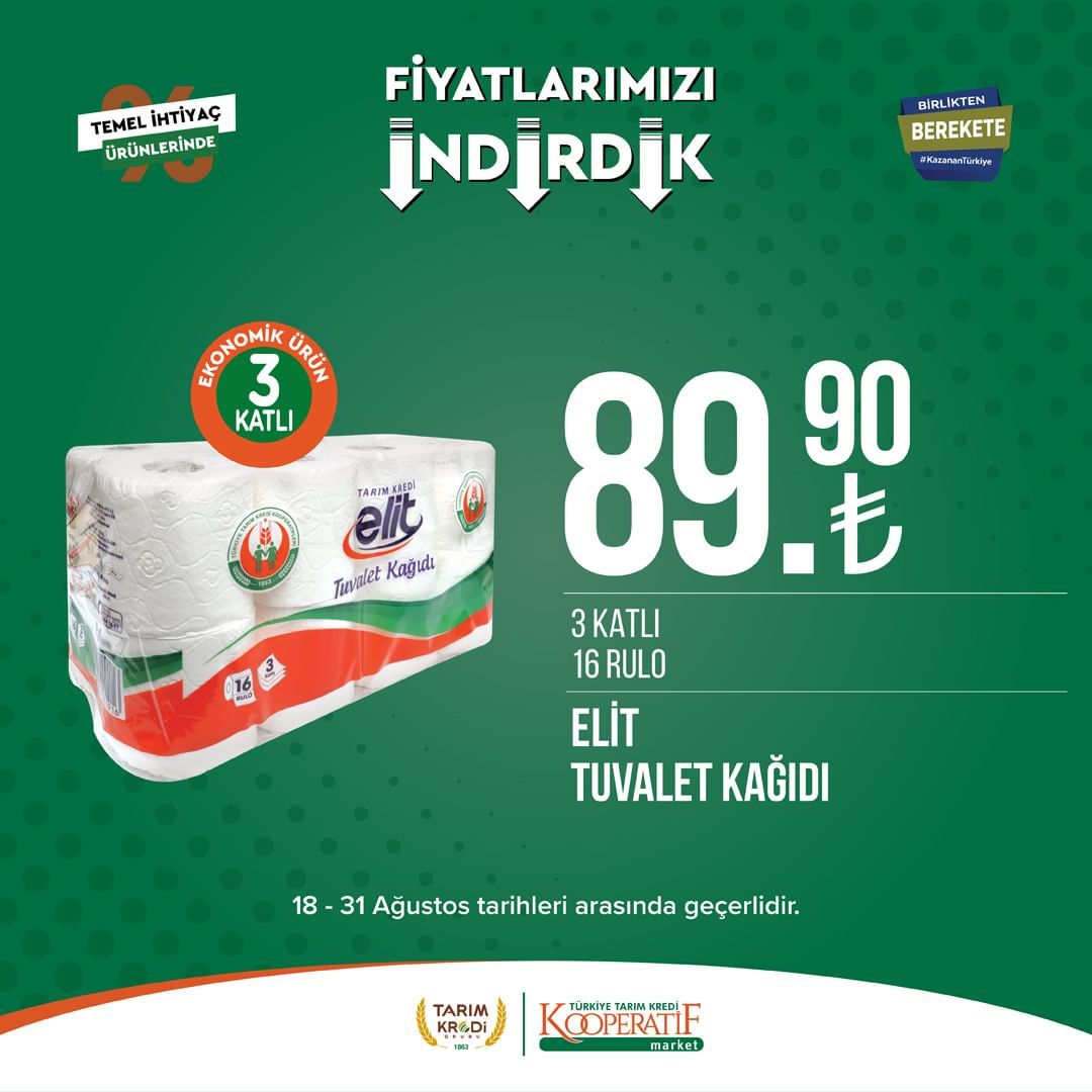 Tarım Kredi Market'te Ağustos ayı ikinci dönem indirimi başladı! 13